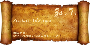 Zsikai Tünde névjegykártya
